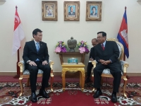ឯកឧត្តមបណ្ឌិត អ៊ិត សំហេង ទទួលជួបសម្ដែងការគួរសម និងពិភាក្សាការងារជាមួយឯកឧត្តម Michael Tan Keng Siong ឯកអគ្គរដ្ឋទូតសាធារណរដ្ឋសឹង្ហបូរី ប្រចាំព្រះរាជាណាចក្រកម្ពុជា