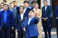 ថ្នាក់ដឹកនាំ និងមន្ត្រីរាជការនៃក្រសួងការងារ និងបណ្តុះបណ្តាលវិជ្ជាជីវៈ ចូលរួមគោរពទង់ជាតិនៃព្រះរាជាណាចក្រកម្ពុជា