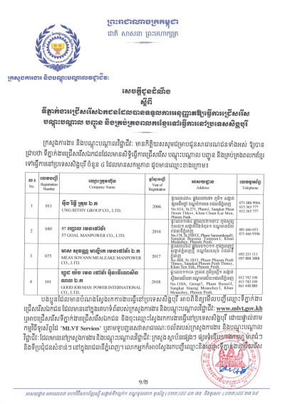 ទីភ្នាក់ងារជ្រើសរើសឯកជនទៅធ្វើការនៅប្រទេសសឹង្ហបូរី